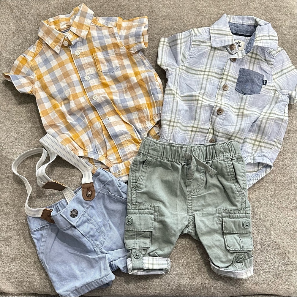 Carter's Baby Boy 4 piece set Short Sleeve Shirt Pants Shorts